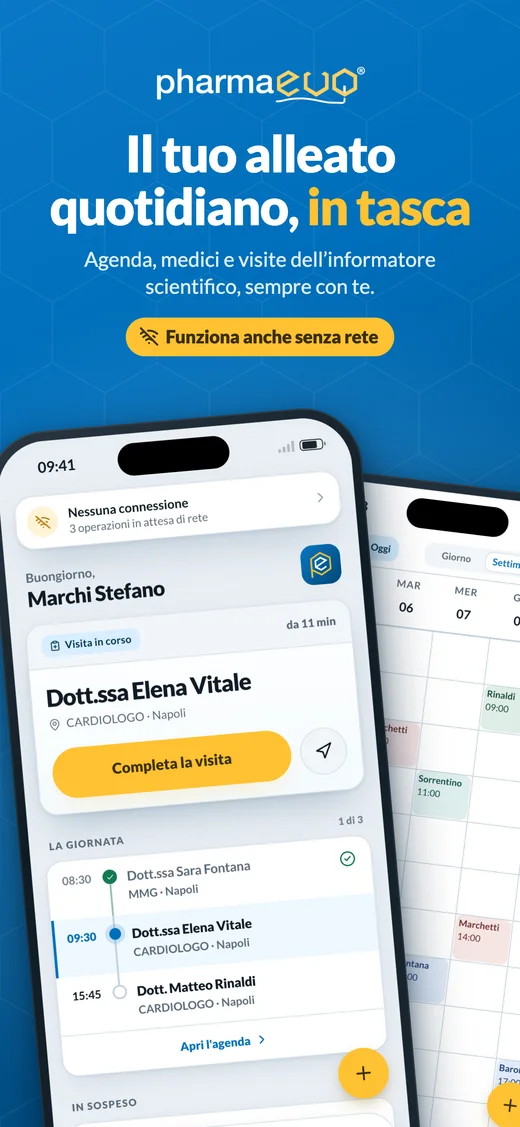 Copertina: il tuo alleato quotidiano, in tasca. Agenda, medici e visite dell'informatore scientifico, anche senza rete