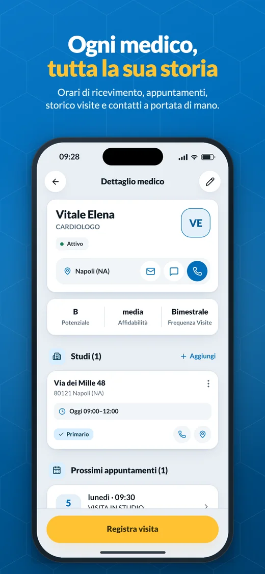 Ogni medico, tutta la sua storia: orari di ricevimento, appuntamenti, storico visite e contatti